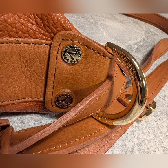 Italian Made Valentina Genuine Leather Brown and Tan Women's Crossbody Bag - Picture 5 of 12